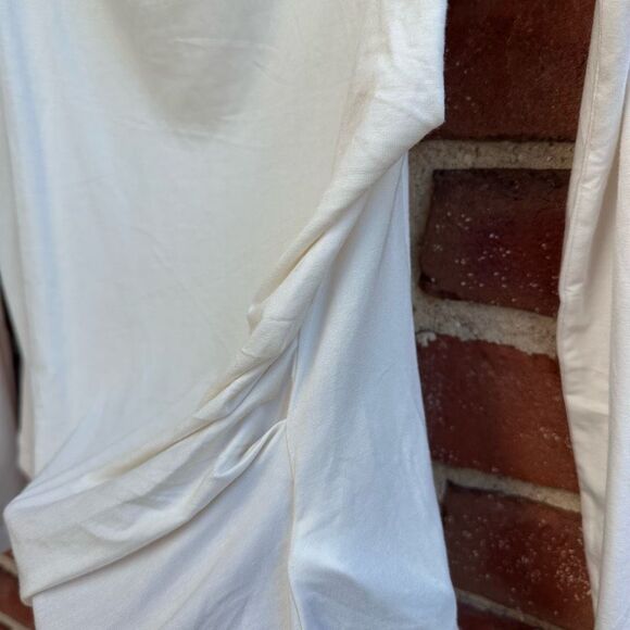 ATHLETA $69 Weekender Long Sleeve Ruched Boat Neck Tencel Top white L NEW - Picture 8 of 12